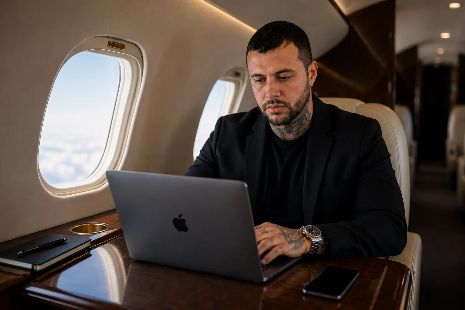 Felipe Dias em ambiente executivo premium