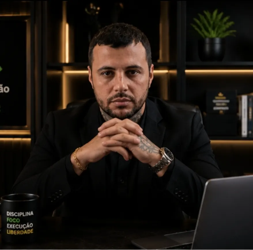 Felipe Dias em ambiente corporativo premium